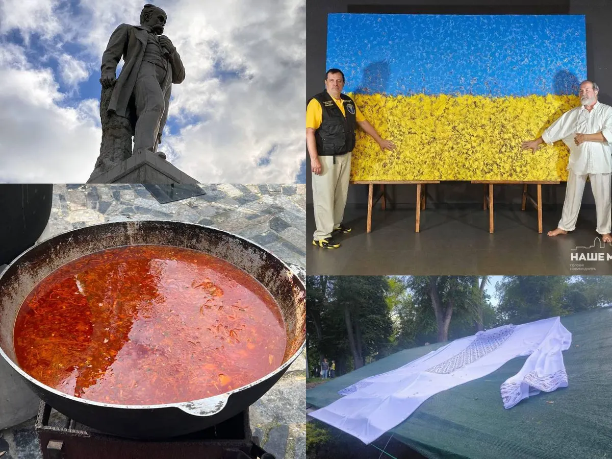 Найвищий Кобзар і гігантська вишиванка: рекорди Дніпра